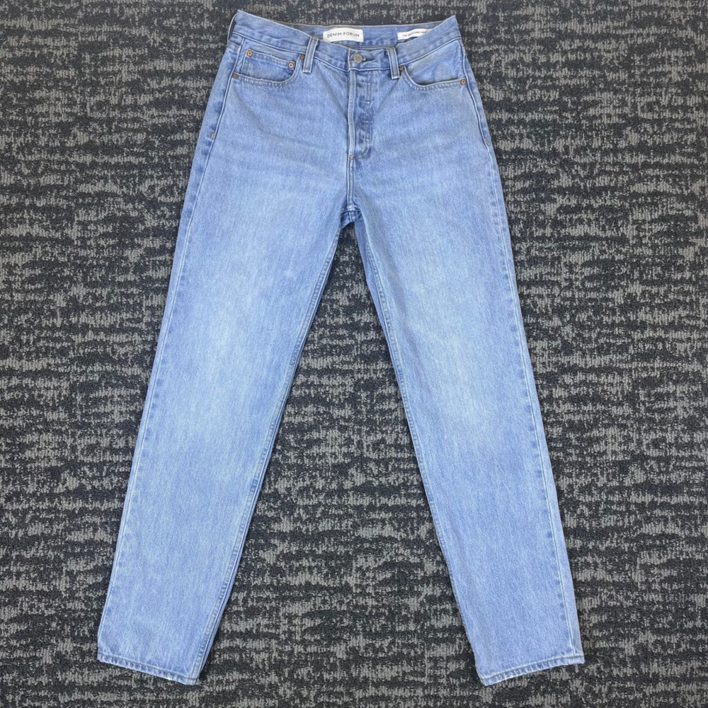 Denim Forum The 90s Classic Mid Relaxed Jeans Womens 27 Blue Light Wash Straight